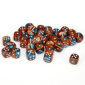 Gemini Copper-Teal/Silver (D6 Dice Block of 36)