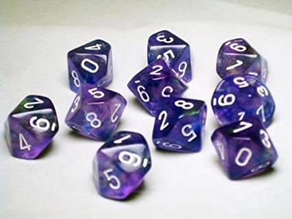 Borealis Purple/White D10 Set