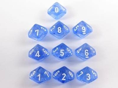 Borealis Sky Blue/White D10 Set