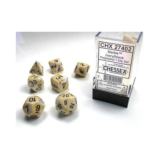 Marble Ivory/Black (Polyhedral 7-Die Set)