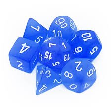 Frosted Blue/White (Polyhedral 7-Die Set)