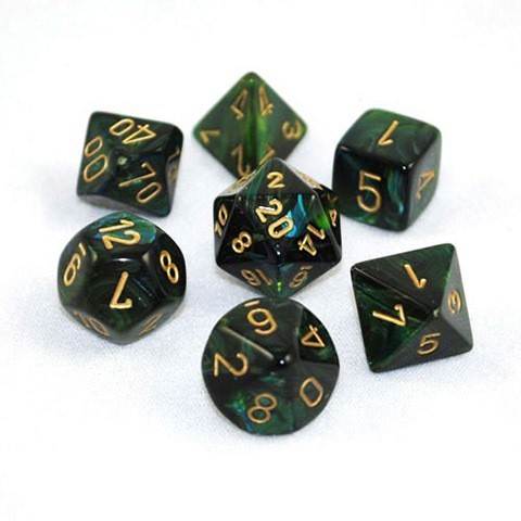 Scarab Jade/ Gold (Polyhedral 7-Die Set)