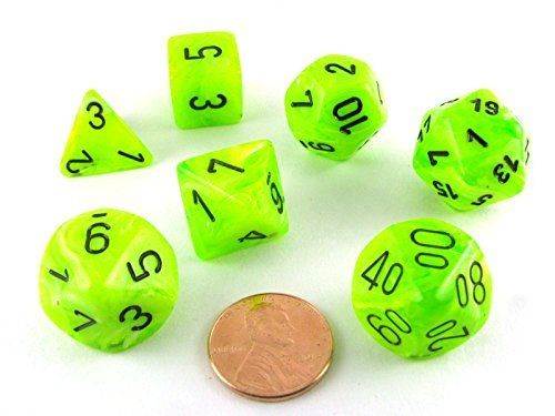 Vortex Bright Green/Black (Polyhedral 7-Die Set)