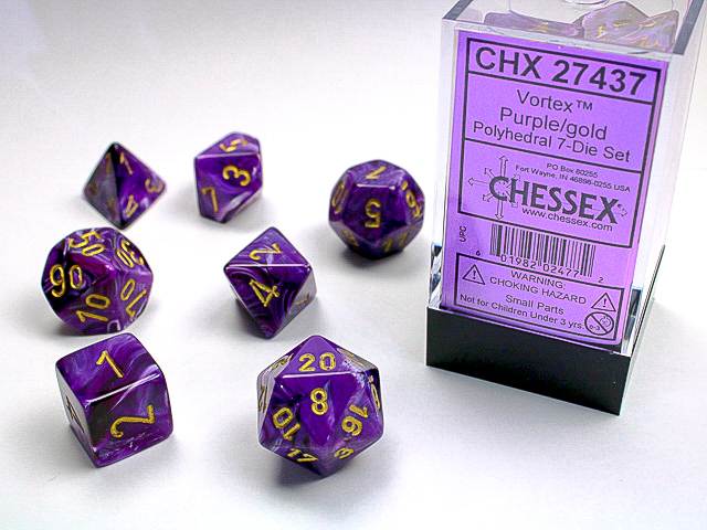 Vortex Purple/Gold (Polyhedral 7-Die Set)