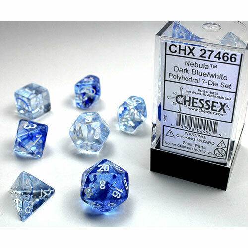 Nebula Dark Blue/White (Polyhedral 7-Die Set)