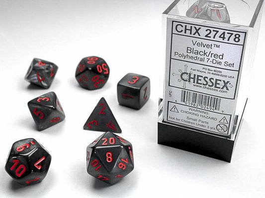 Velvet Black/Red (Polyhedral 7-Die Set)