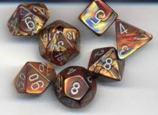 Lustrous Gold/Silver  (Polyhedral 7-Die Set)