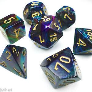 Lustrous Shadow/Gold (Polyhedral 7-Die Set)