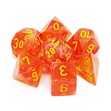 Ghostly Glow Orange/Yellow (Polyhedral 7-Die Set)