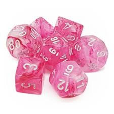 Ghostly Glow Pink/Silver (Polyhedral 7-Die Set)