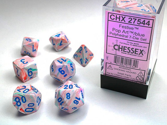 Festive Pop Art/ Blue Polyhedral Set