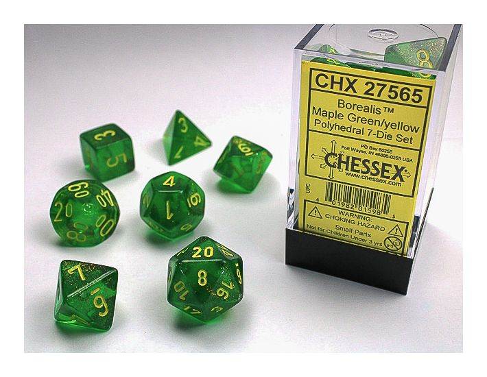 Borealis Maple Green/Yellow (Polyhedral 7-Die Set)