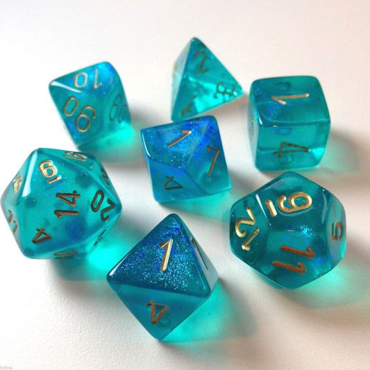 Borealis Teal/Gold (Polyhedral 7-Die Set)