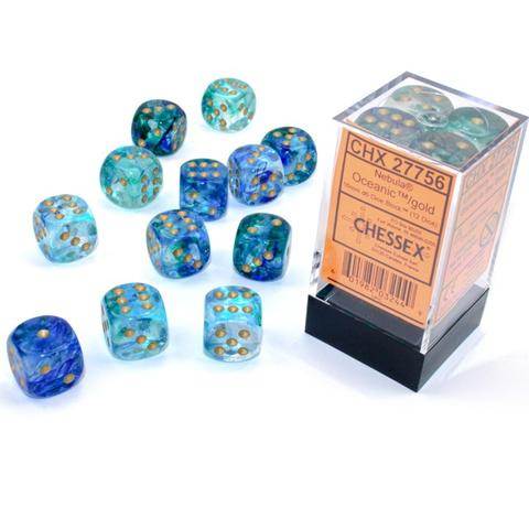 Nebula Oceanic/Gold (D6 Dice Block of 12)