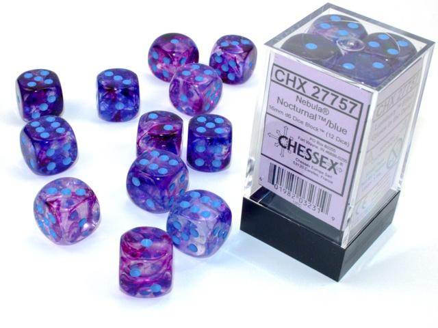 Nebula Nocturnal/Blue (D6 Dice Block of 12)