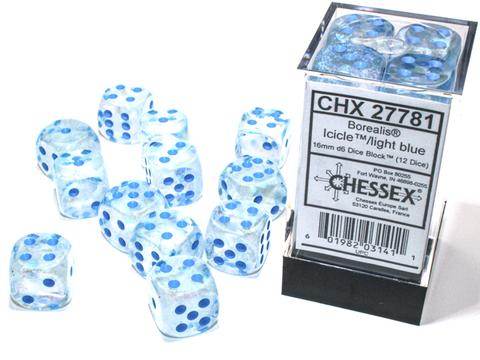 Borealis Icicle/Light Blue (D6 Dice Block of 12)