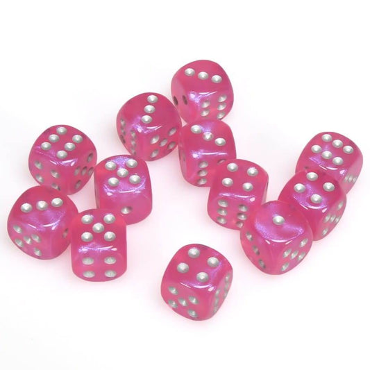 Borealis Pink/Silver (D6 Dice Block of 12)