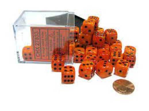 Vortex Orange/Black (12mm D6 Block of 36 Dice)