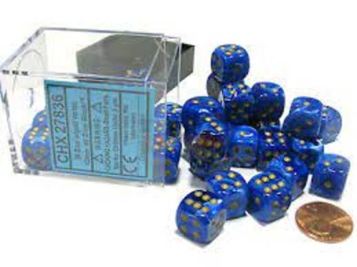 Vortex Blue/Gold (12mm D6 Block of 36 Dice)