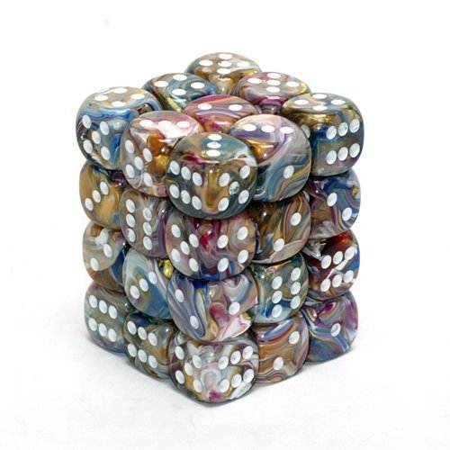 Festive Carousel/White (D6 Dice Block of 36)