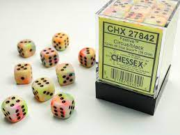 Festive Circus/ Black (D6 Dice Block of 36)