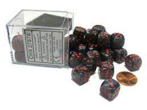 Velvet Black/Red (12mm D6 Block of 36 Dice)