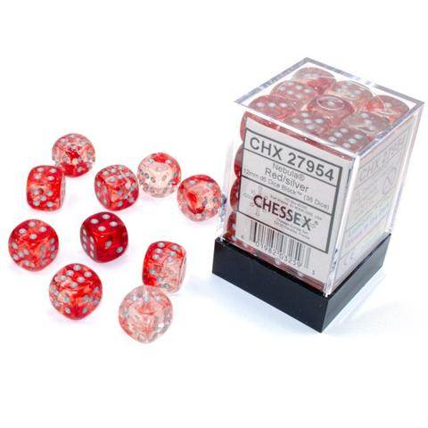 Nebula Red/Silver (D6 Dice Block of 36)