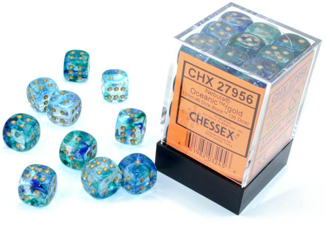 Nebula Oceanic/Gold (D6 Dice Block of 36)