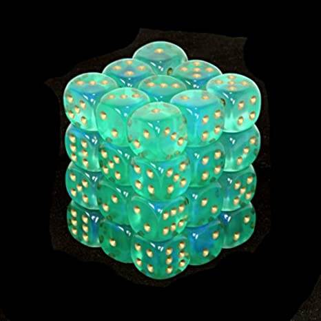 Borealis Light Green/Gold (D6 Dice Block of 36)