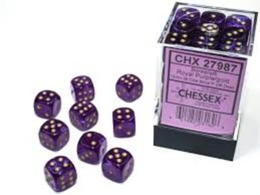 Borealis Royal Purple/Gold (D6 Dice Block of 36)