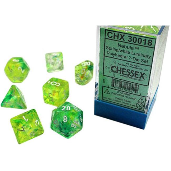 Nebula Spring/White Luminary Polyhedral 7-Die Set