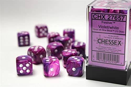 Lusterous Amethyst/White Polyhedral 7-Die Set