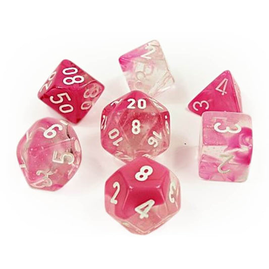 Gemini Clear-Pink Polyhedral Set