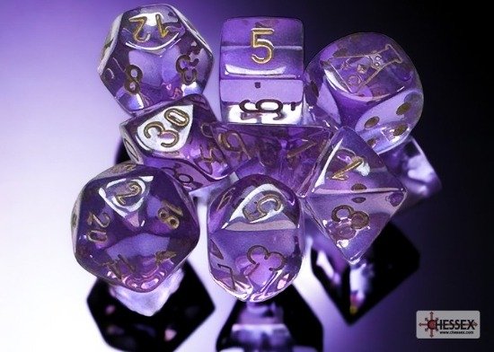 Translucent Lavender/Gold (Polyhedral 7 Die Set)