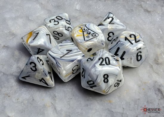 Marble Calcite/Black (Polyhedral 7-Die Set)