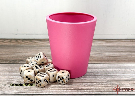 Flexible Pink Dice Cup with Clear Plastic Lid