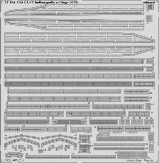 U.S. Navy CA-35 Indianapolis Ship Rails