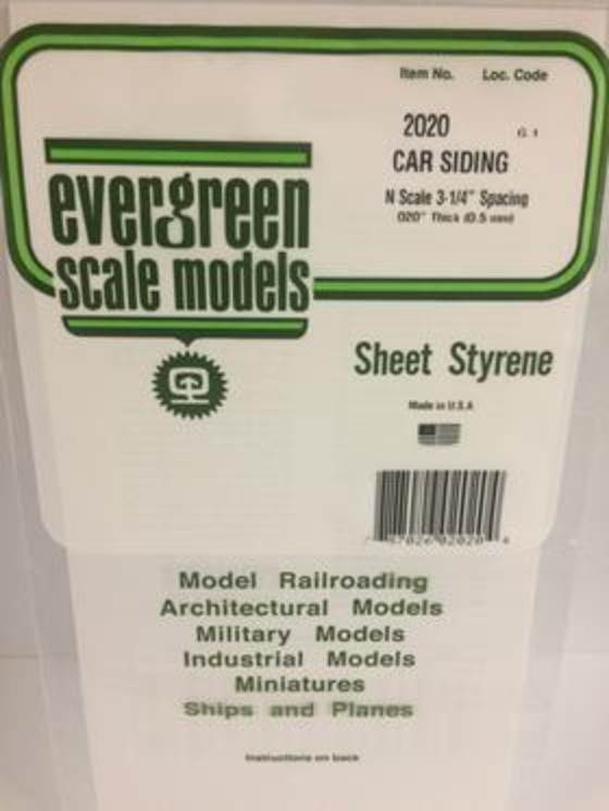 .020 N Scale Plastic Siding