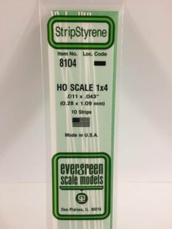 .011 x .043 HO Scale Strips