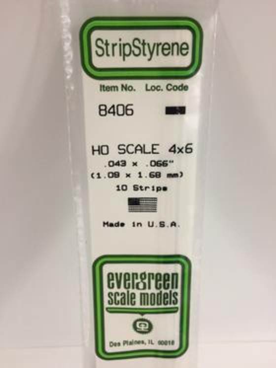 4x6-inch HO Scale Plastic Strips