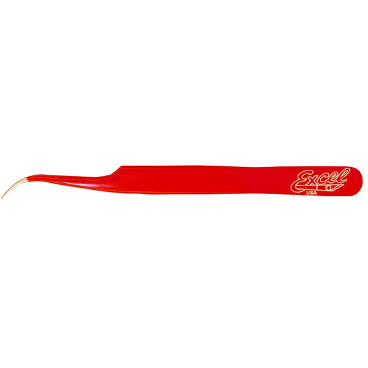 Ultra Fine Point Tweezers (Slant - Red)