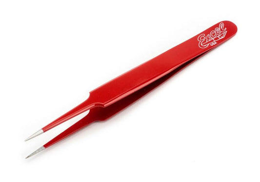 Ultra Fine Point Tweezers (Straight - Red)