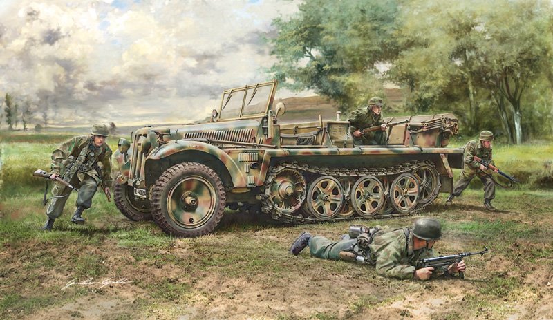 Sd.Kfz.10 Demag D7 w/ German Paratroops