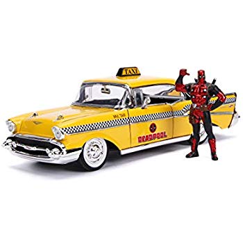 1957 Chevy Bel Air Taxi w/ Deadpool Figure