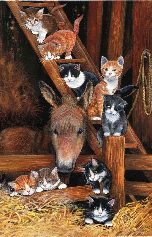 1000 Piece Puzzle: Barn Cats