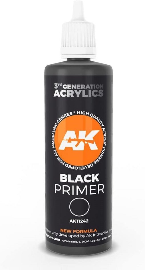 AK Black Primer (3rd Generation Acrylics) 100ml