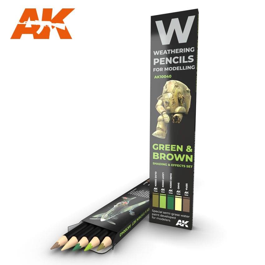 Weathering Pencils Green and Brown Set