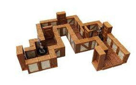 Warlock Tiles: Town & Villiage- 1" Straight Walls Expansion