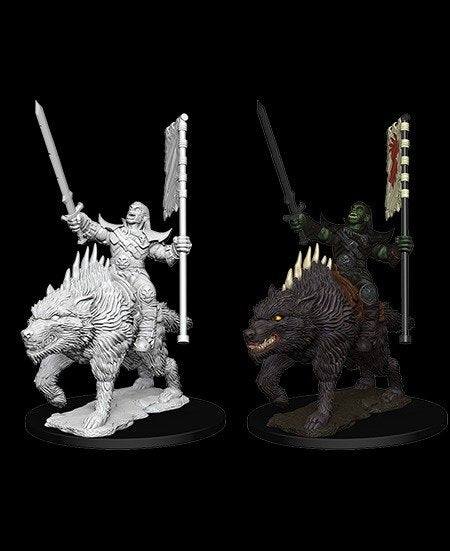 Pathfinder Unpainted Mini: Orc On Dire Wolf