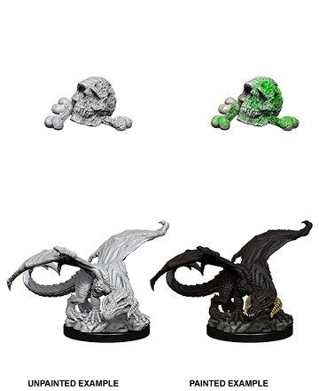 D&D Unpainted Minis: Black Dragon Wyrmling